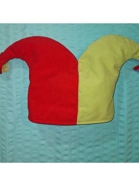 Jester Hat Costume Red and Yellow